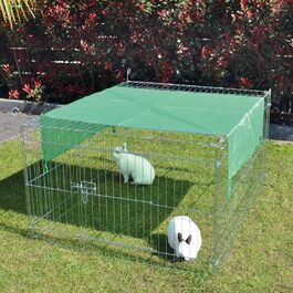 Вольєр для дрібних тварин ZooPrinZ: водовідштовхувальне покриття, дах, захист від сонця, стабільний метал, компактно складався, 3 розміри (S)