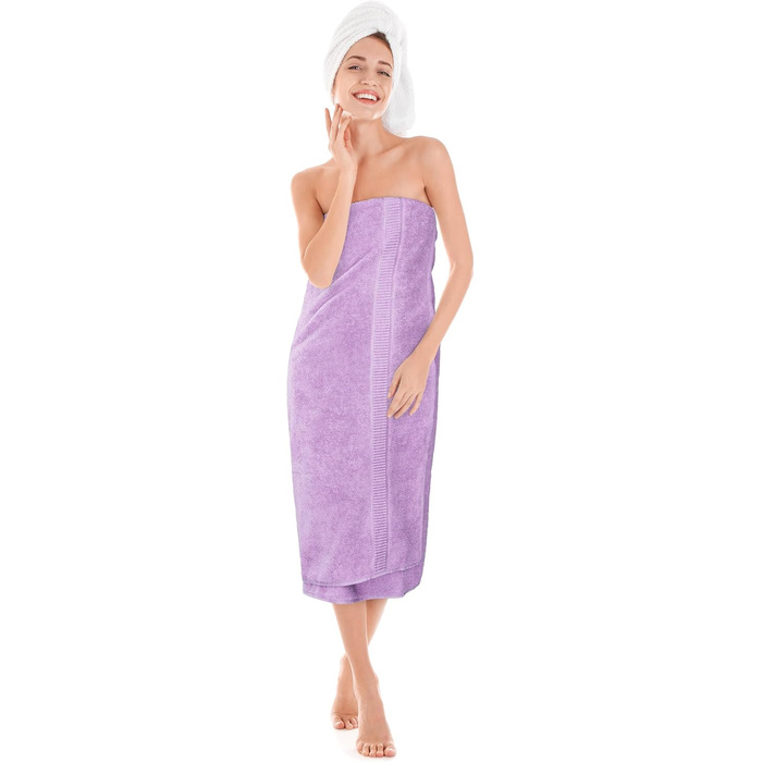 Набір розкішних великих банних рушників Utopia Towels, 2 шт, 100% бавовна, 600 г/м², гігроскопічні та м'які, готельна якість, фіолетові (90x150 см)