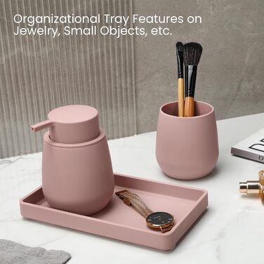 Набір для ванної кімнати AJEUNGAIN: сірий органайзер з мильницею та стаканчиком для зубної пасти, набір з 3 предметів