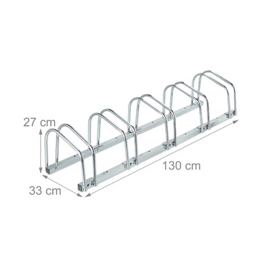 Relaxdays Silver Bike Stand for 5 Bikes