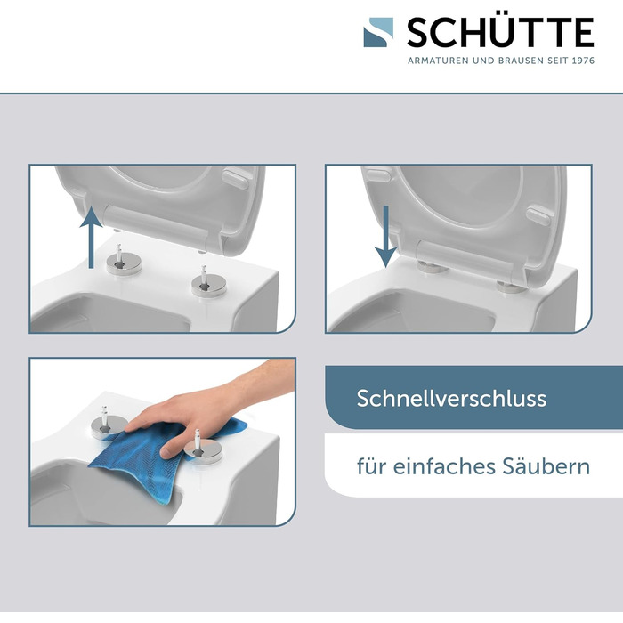 Слімова сидіння для унітаза SCHÜTTE SLIM з мікроліфтом (м'яке закриття), Duroplast, чорний колір, витримує до 175 кг