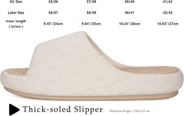 Тапочки жіночі Eagsouni з льону, зручні, антиковзні, з піною пам'яті, для дому, теплі, 37/38 EU, бежеві
