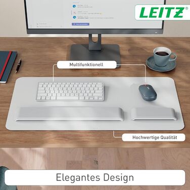 Leitz Велике ігрове килимк для миші, сірий, 100 x 40 см, з антиковзаючим покриттям, для офісу та геймінгу