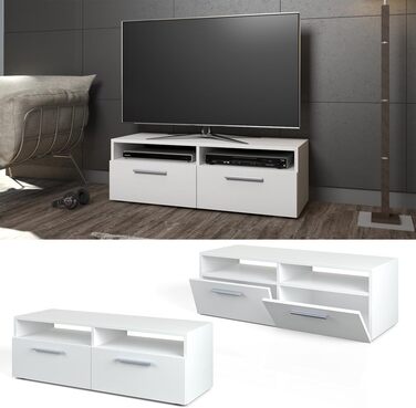 Тумба під телевізор Vicco Diego, білий глянець, 95x38 см