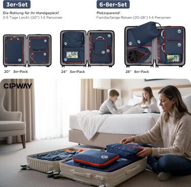 Органайзери для валізи Cipway Kompression Set (8 шт., блакитний) - Набір для пакування багажу