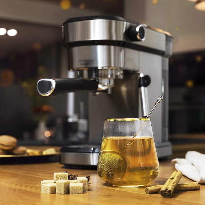 Cecotec Espressomaschine Espresso and Cappuccino Cafelizzia 790 Steel Pro. 1350W, Manometer, Thermoblock System, 20 Bar pressure, automatic mode for 1-2 coffees, swivel steam wand, 1.2L, Stainless Steel (Without Manometer)