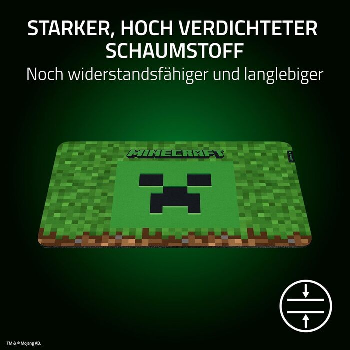 Ігровий килимок для миші Razer Gigantus V2 Minecraft, текстурований мікротканинний килимок з протиковзаючим гумовим основанням, 450 x 400 x 3 мм, чорний