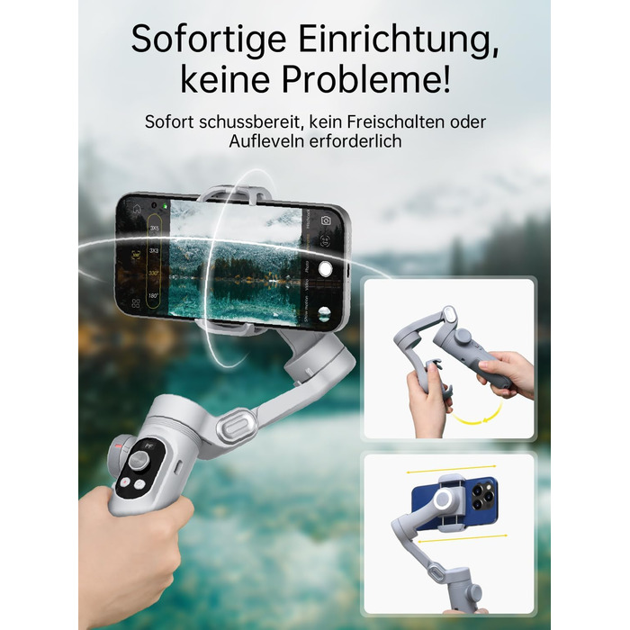 Стабілізатор для смартфона AOCHUAN Smart X Pro (3-осьовий, з RGB-підсвічуванням, для iPhone/Android)