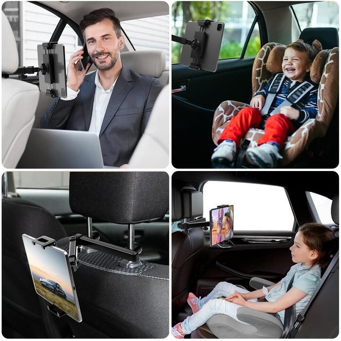 Тримач для планшета в авто AXFEE, висувний, універсальний, для iPad, iPhone, Switch, смартфонів 4.7-16 дюймів