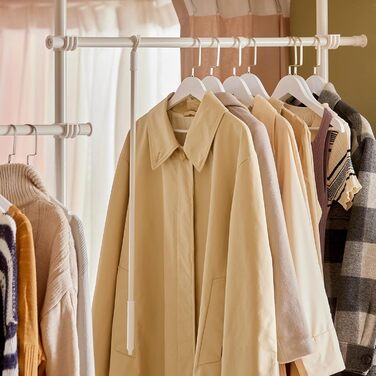 SoBuy Regal System with 3 Clothes Rails and 3 Baskets Telescopic Wardrobe System Adjustable Organization System FRG34-SCH (White)