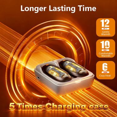 Електричні грілки для рук 2 шт. 4000mAh з зарядним кейсом 10000mAh, 3 режими нагріву, USB-C, для катання на лижах, кемпінгу, подарунок (Чорний)