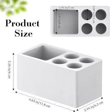 Підставка для зубних щіток Luxspire з 5 відсіками, для ванної кімнати, швидковисихаюча, електрична, для зберігання зубних щіток та пасти, білий мармур