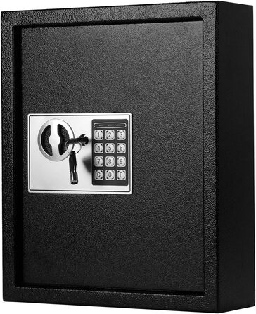 Шлюз для ключів QWORK® з електронним замком, 40 гачків, 36 x 30 x 10 см, сталева конструкція, висока безпека