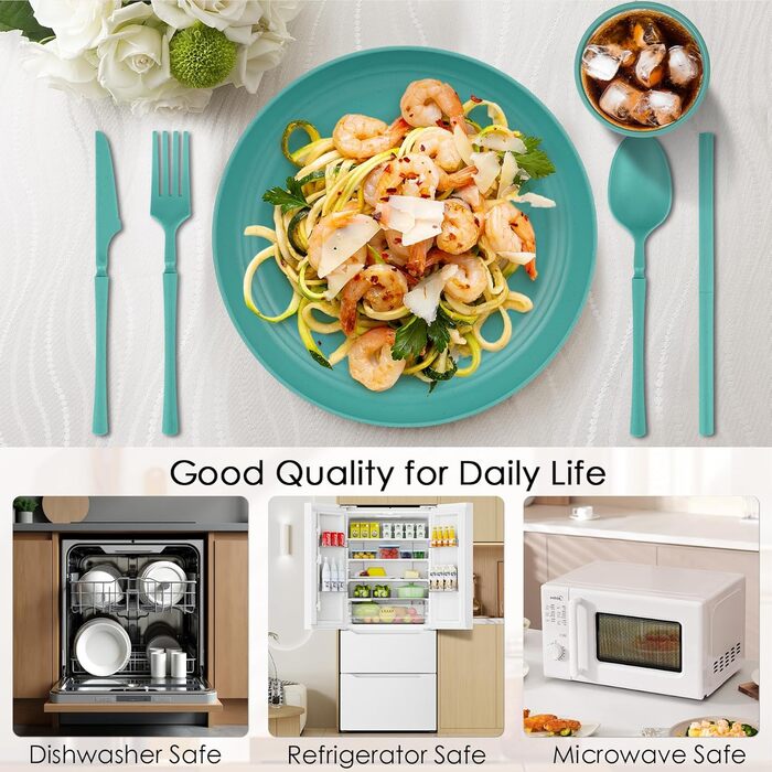 Набір посуду 49 шт. незламний, багаторазовий, для кемпінгу, пікніка, барбекю, пластиковий, кольоровий