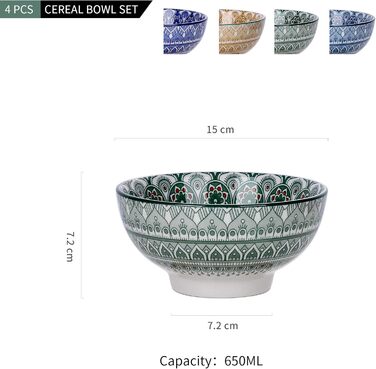 Сервіз столовий порцеляновий Vancasso MANDALA 16 предметів, комбінований, ручної роботи, для 4 осіб, богемський стиль