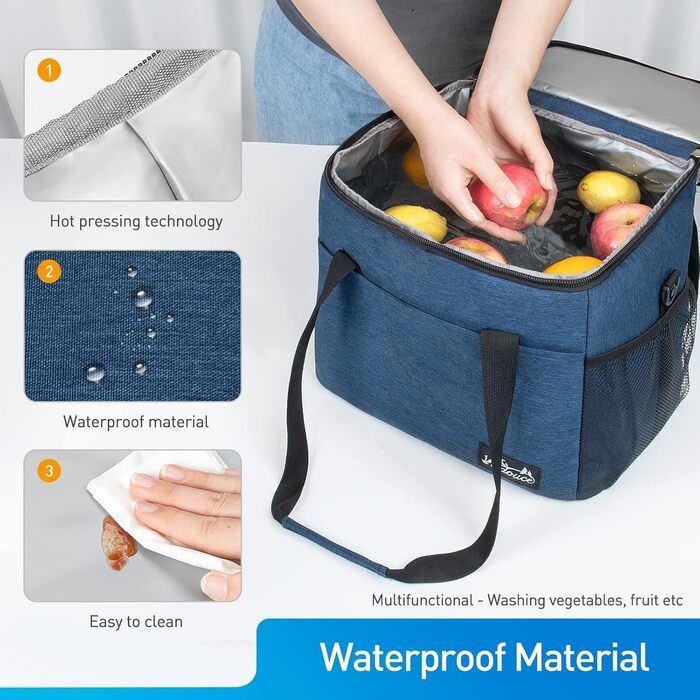 Термосумка Viedouce 21L: ізольована сумка-холодильник для пікніків та подорожей (синій)