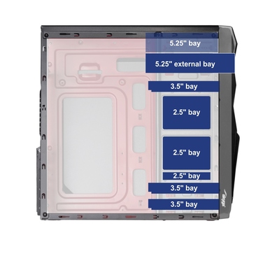 Корпус Akyga AK939BL Micro Tower, чорний