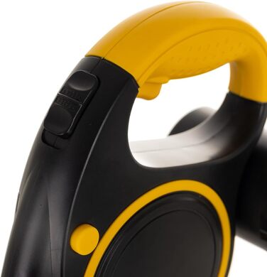 Поводок для собак PURLOV з LED-підсвіткою та дозатором для відходів – 5м автоматичний поводок для середніх собак 10–25кг – ергономічна ручка, функція зупинки та антиковзне обплетення