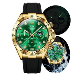 Чоловічий Хронограф OLEVS: Кварцовий годинник з підсвічуванням, Мода, Відпочинок (2875-green)