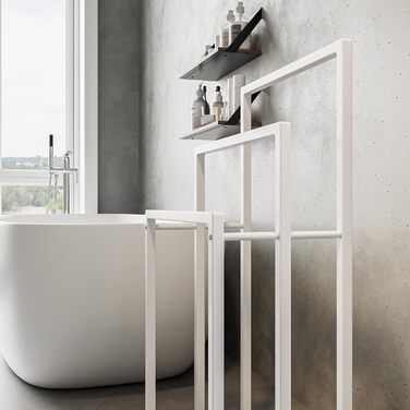 Підставка для рушників, тримач для рушників, сталева підставка для рушників на 3 полиці, для ванної кімнати, білий