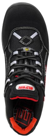 Робочі черевики ELTEN SENEX XXT ESD S3 для чоловіків, текстиль, пластикова захисна капа, легкі, спортивні, чорно-червоні, розмір 46 EU