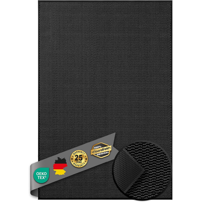 Килимок для входу Sky Novo 120x180 см антрацит: антиковзаюча, миюча, для дому та вулиці