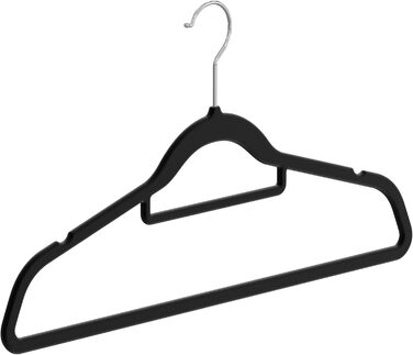 В'язки для одягу OGIVO - набір з 20 шт. - антиковзаючі вішалки для гардеробу, для краваток, з поворотним гачком 360°, з вирізами для плечей (Чорний)