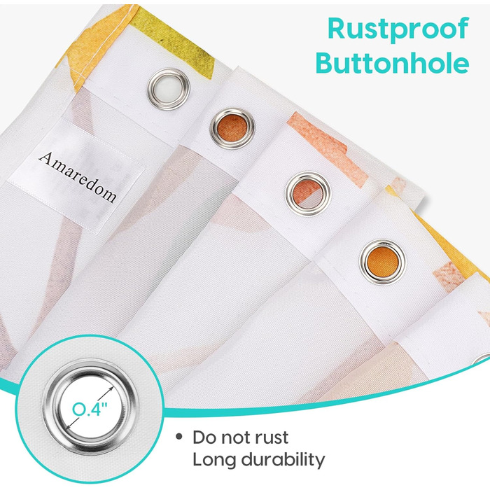 Шторка для душу Amaredom з квітковим малюнком для ванної кімнати, кольорові листки, комплект з гачками - 120x200 см