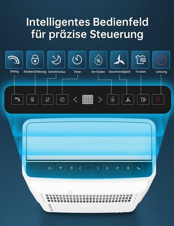 Електричний осушувач повітря 20L для підвалу та кімнат, тиха робота 39dB, таймер, шланг 1м, гарантія 10 років