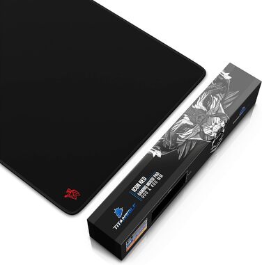 Килимок для миші Titanwolf Schwarz XXL 900x400mm - великий килимок для геймінгу, чорний, покращена точність та швидкість