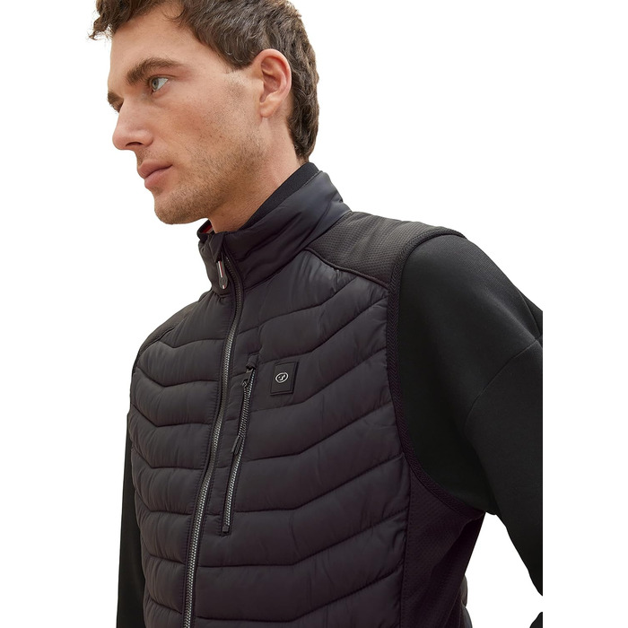 Жилет чоловічий гібридний степеневий TOM TAIOR з коміром, артикул 19168, колір Black (XXL)