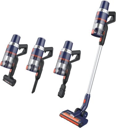 Акумуляторний пилосос JASHEN S18X: потужність 22000Pa, до 40 хв роботи, HEPA 13 фільтр, бездротовий, без мішка, об'єм контейнера 600 мл, ручний та вертикальний, з настінною підставкою та аксесуарами