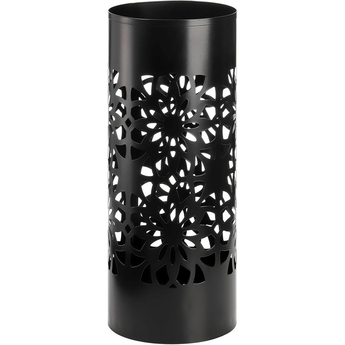 Metal Umbrella Stand with Water Tray - Round Entryway Organizer for Umbrellas, Walking Sticks & Canes