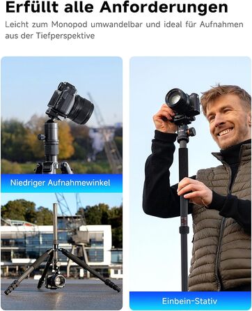 Штатив Rollei C5i: карбоновий, 156 см, з кульковою головкою, для DSLR та смартфонів