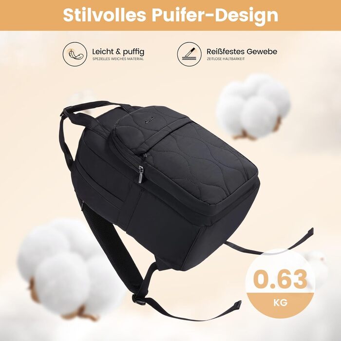 LOVEVOOK Рюкзак для жінок, рюкзак для ноутбука, шкільний рюкзак для підлітків, легкий рюкзак з підкладкою, робочий рюкзак для жінок, велика сумка для навчання, рюкзак для подорожей, універсальний, елегантний, 15.6' (B-чорний, 15.6')