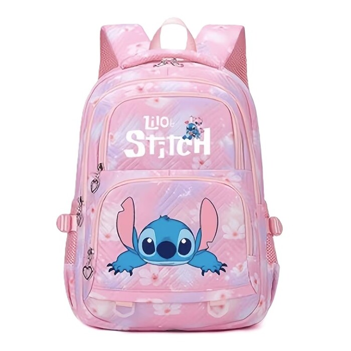 Шкільний рюкзак Стіч рожевий, місткий ранцель Ліло та Стіч для дівчинки
