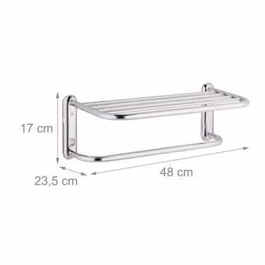 Relaxdays Chrome Wall-Mounted Towel Rack
