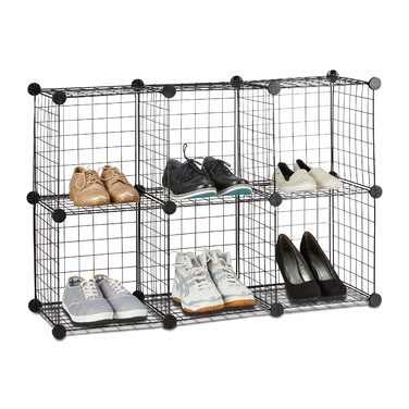 Relaxdays Wire Grid Shelf System with 6 Compartments