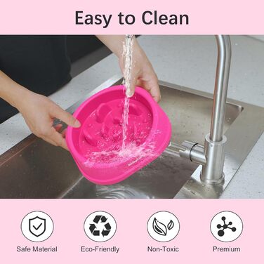 Набір мисок для собак MateeyLife (2 шт) – повільний годівник, антиковзаючі миски для собак середніх та великих порід (рожевий, маленький)