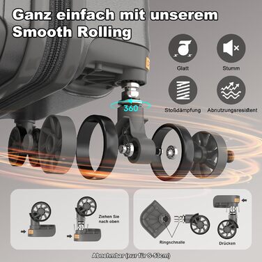 Набір валіз Joyway 6 шт. з TSA-замком, 4 колеса та мультисумка, зелений (сірий)