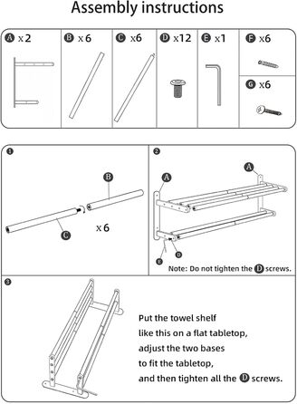 Тримач для рушників у ванну кімнату – 61 см, полиця для рушників з подвійною перекладиною, нікельована сталь, кріплення на стіну, 2-ярусний, для ванної кімнати та туалету