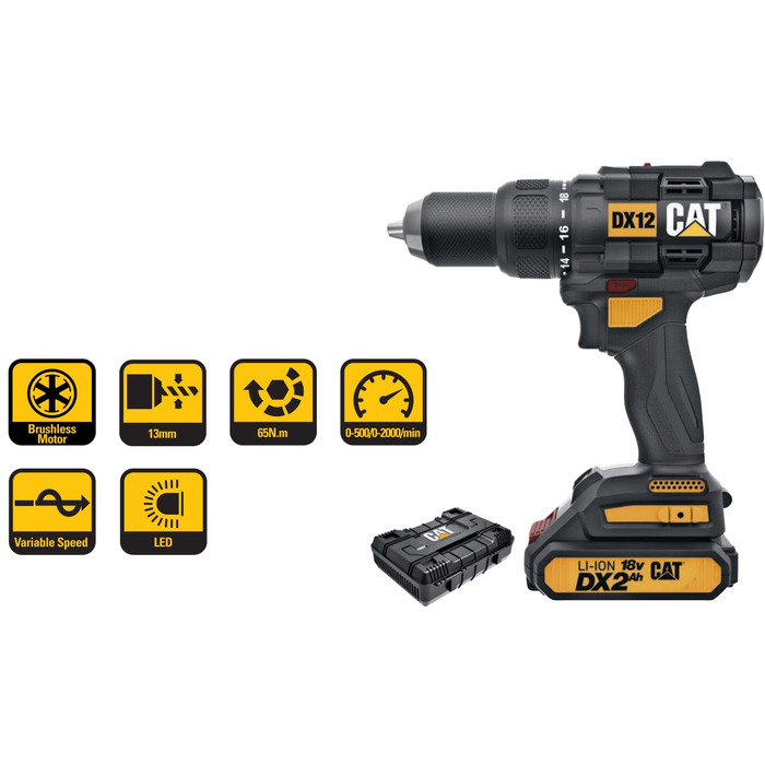 Акумуляторний шуруповерт Caterpillar 18 В DX12 + DA01903