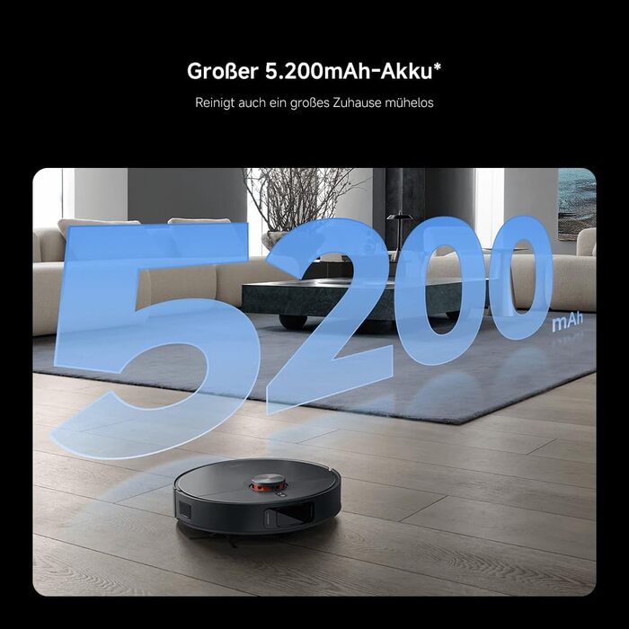 Робот-пилосос Xiaomi X20 Max з функцією вологого прибирання, потужність всмоктування 8000 Па, висувний рукав для протирання