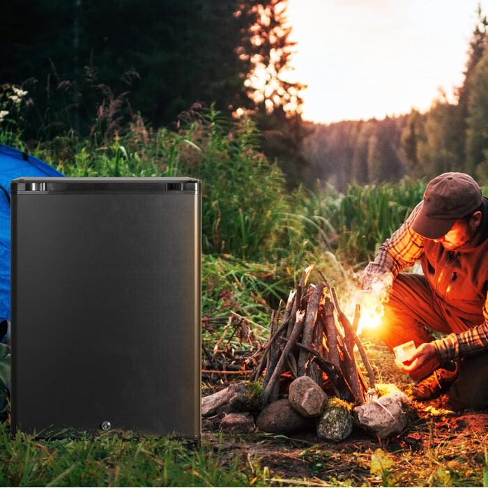 Міні-холодильник SMETA 48L з морозильною камерою, 230V. Тихий настільний холодильник для офісу, кемпінгу, спальні та готелю. Регульована температура 0-10°C, 39dB.