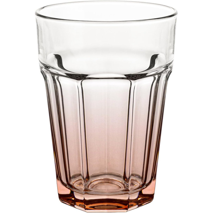 Cocktail Glasses Large Drinking Glasses Cuba Libre Glasses | 425 ml | Set of 6 | Cocktail Highball Water Glass Set Tumblers Retro Design | GIGI Collection | WATERCOLOR OMBRE - Hand Wash