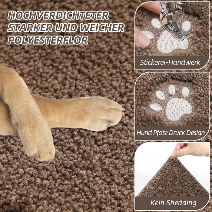 Килимок для дому BEQHAUSE 80x120 см, миючий, для входу, переднього та заднього дверей, коридору (колір: коричневий)