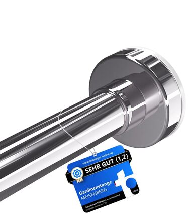 Штанга для душу без свердління 90-160 см, срібна, Ø 25 мм, телескопічна – для ванни, душу та перегородки, 1 шт.