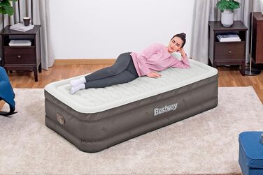Повітряний матрац Bestway Fortech з вбудованим електричним насосом, односпальний (191x97x46 см)