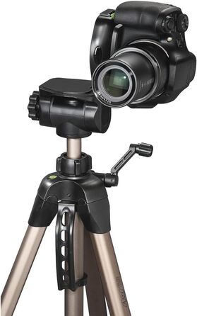 Легкий штатив-тринога Hama Star 05 106-3D з 3-позиційною головкою, розширюваний (66-166 см), колір шампань