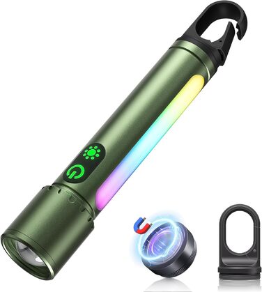 Ліхтарик LED акумуляторний 500000 люмен, 9 режимів, XHP90.2, Zoom, IPX7 водонепроникний, для кемпінгу, походів, надзвичайних ситуацій (зелений)